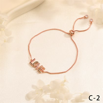 Fashion C-2 Copper Diamond Letter Bracelet