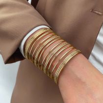 Fashion Golden 3 Alloy Geometric Hollow Bracelet