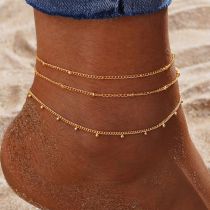 Fashion Golden 11 Alloy Chain Anklet Set