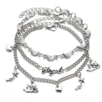 Fashion 15# Alloy Moon Love Angel Multi-layer Anklet