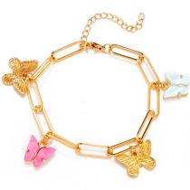 Fashion 16# Alloy Butterfly Chain Anklet