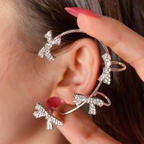 Fashion 14# Alloy Diamond Bow Ear Hook (single)