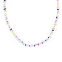 Fashion 10# Colorful Polymer Clay Pearl Bead Necklace