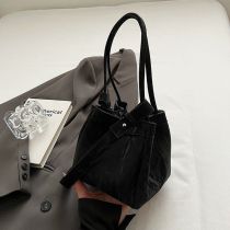 Fashion Black Pu Large Capacity Handbag