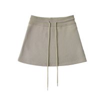 Fashion Khaki Green High Waist Strappy Skirt