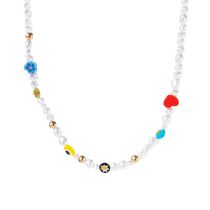 Fashion 3# Pearl Beads Love Eyes Necklace