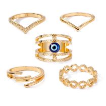Fashion 2# Alloy Geometric Ring Set