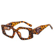 Fashion Leopard Print Frame Transparent Sheet Pc Diamond Small Frame Sunglasses