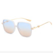 Fashion White Frame Blue Powder Tablet Pc Square Sunglasses