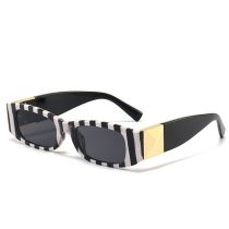 Fashion Leopard Print Frame Black And Gray Pieces Pc Square Small Frame Sunglasses