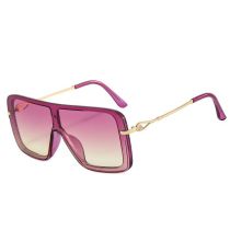 Fashion Pink Frame Yellow Powder Tablets Pc One Piece Square Sunglasses