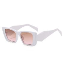 Fashion White Frame Tea Powder Tablets Pc Square Large Frame Sunglasses