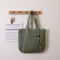 Fashion Green Straw Large Capacity Shoulder Bag