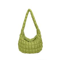 Fashion Green Pleated Large Capacity Shoulder Bag