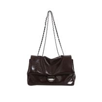 Fashion Coffee Color Pu Soft Leather Flip Large Capacity Shoulder Bag