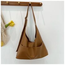 Fashion Khaki Pu Large Capacity Shoulder Bag