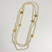 Fashion Gold Multi-layered Pearl Bead Necklace
