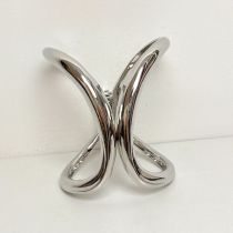Fashion Silver Metal Double C-shaped Hollow Bracelet