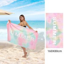 Fashion Colorful Pink Summer Polyester Printed Bath Towel