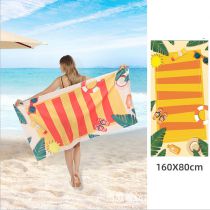 Fashion Orange Sand Beach Polyester Printed Bath Towel