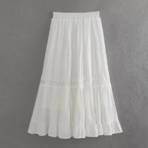 Fashion White Cotton Lace Layered Skirt