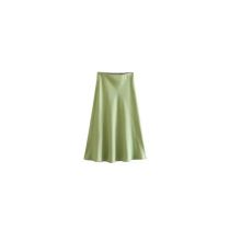 Fashion Mint Green Satin Irregular Skirt