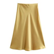 Fashion Gold Satin Irregular Skirt