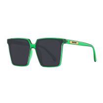 Fashion Dark Green Gray Film Pc Square Large Frame Sunglasses