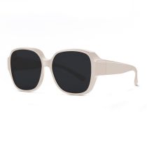 Fashion Rice White Gray Slices Pc Large Frame Sunglasses