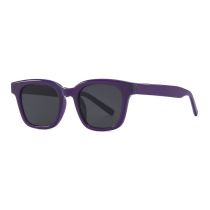 Fashion Purple Frame Gray Film (ordinary Film) Pc Square Large Frame Sunglasses