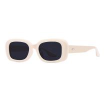 Fashion Off-white Gray Film (polarized Film) Pc Square Sunglasses