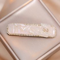 Fashion White Bear Hairpin Geometric Diamond Rectangular Hairpin