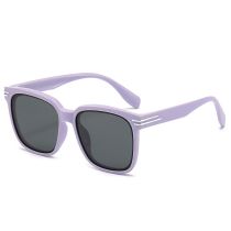 Fashion Light Purple Framed Black And Gray Film Tac Large Frame Children's Sunglasses