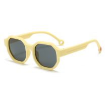 Fashion Yellow Framed Black And Gray Film Tac Large Frame Children's Sunglasses