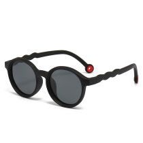 Fashion Black Frame Black Legs Tac Round Children's Sunglasses