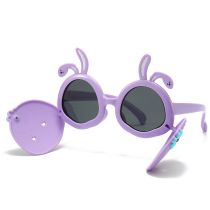 Fashion Purple Folding Flip Kids Rabbit Sunglasses