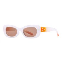 Fashion White Frame Tea Film (polarized Film) Pc Starburst Small Frame Sunglasses