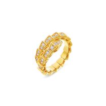 Fashion Narrow Snake Ring [gold Plated] Copper And Diamond Snake Ring