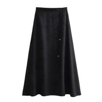 Fashion Black Rope Fringed Jacquard Skirt
