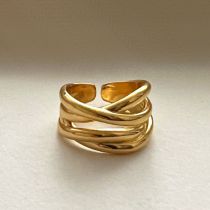 Fashion Gold Multi-layered Open Ring