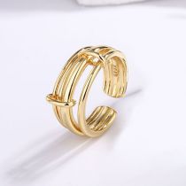 Fashion Silver Copper Geometric Multi-layered Open Ring