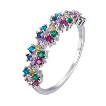 Fashion Color Copper Diamond Round Ring