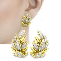 Fashion Gold Copper Studded Diamond Earrings