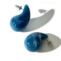 Fashion Lake Blue Acrylic Water Drop Earrings