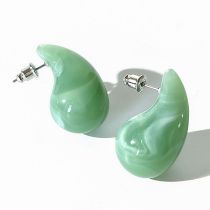 Fashion Green Acrylic Water Drop Earrings