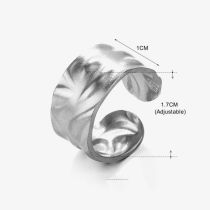 Fashion Steel Color Ring Stainless Steel Irregular Shaped Open Ring