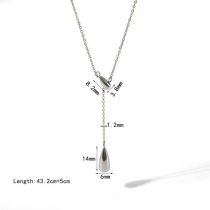 Fashion Silver Stainless Steel Drop Y-shaped Necklace