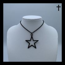 Fashion Black Chain Alloy Star Necklace