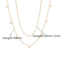 Fashion Gold Gold-plated Titanium Steel Leaf-shaped Double Necklace