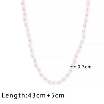 Fashion Gold Stainless Steel Pearl Bead Necklace